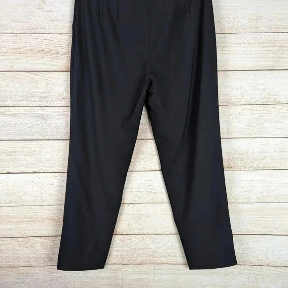 St. John Caviar Women’s Size 10 Straight Wide Leg Woolen Pants High Rise Black - Picture 11 of 12